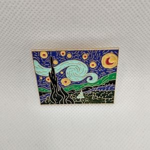 🧁 3/$30 Van Gogh Starry Night Enamel Pin NEW